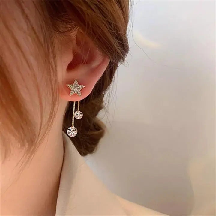 AVR JEWELS Gold Plated Korean Shining Star Stud Earrings For Women and Girls 65a027-52