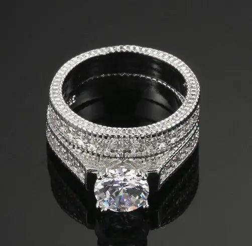 Hot European and American engagement rings diamond sets ring jewelry Zunara Fashions