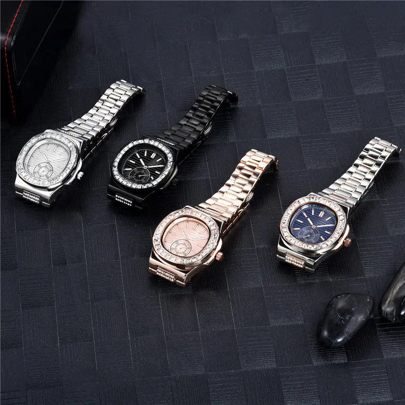 Mens Fashion Alloy Luxury Brand Diamond Gifts Watches Zunara Fashions