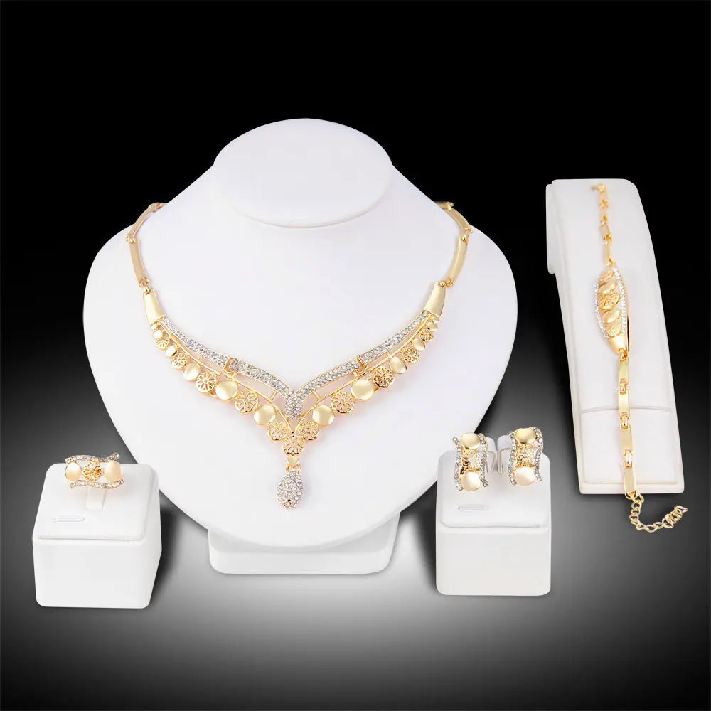 New European And American Exaggerated Jewelry Sets, Women's Bridal Jewelry Four Sets Zunara Fashions