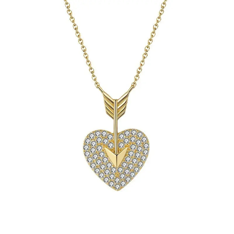 Sterling Silver Diamond Necklace Heart Shaped Net Red Zunara Fashions