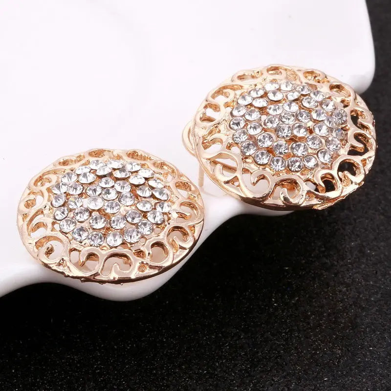 Women Cate Gold Bridal Jewelry Sets Rhinestone Pendan Zunara Fashions