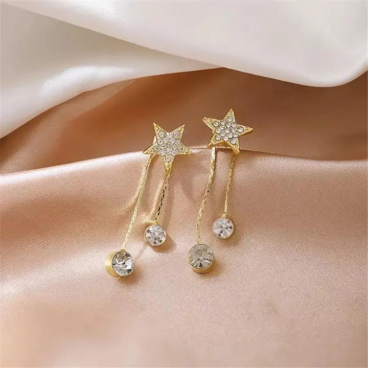 AVR JEWELS Gold Plated Korean Shining Star Stud Earrings For Women and Girls 65a027-52