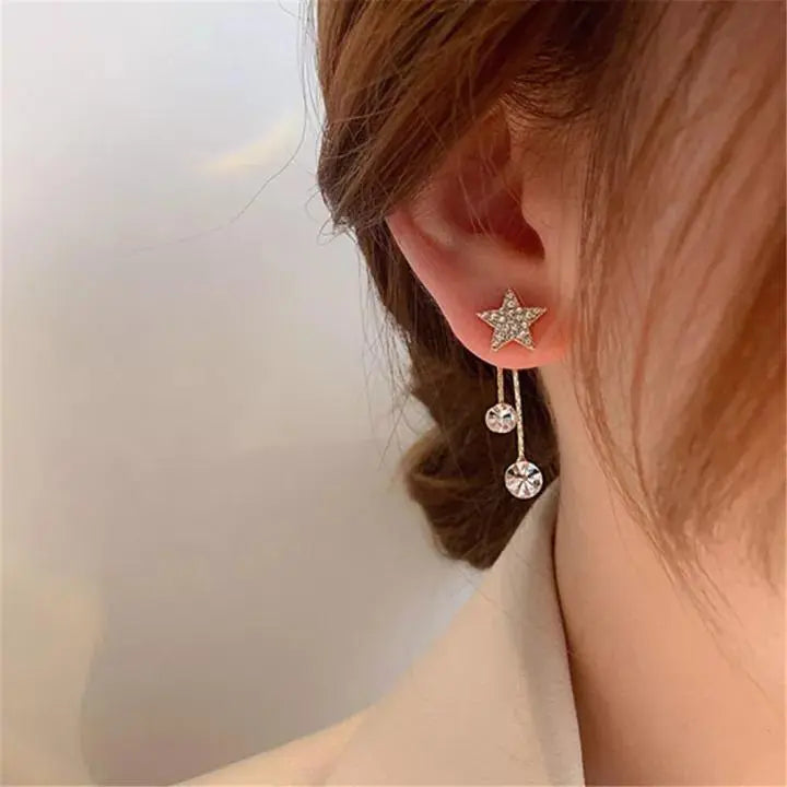 AVR JEWELS Gold Plated Korean Shining Star Stud Earrings For Women and Girls 65a027-52