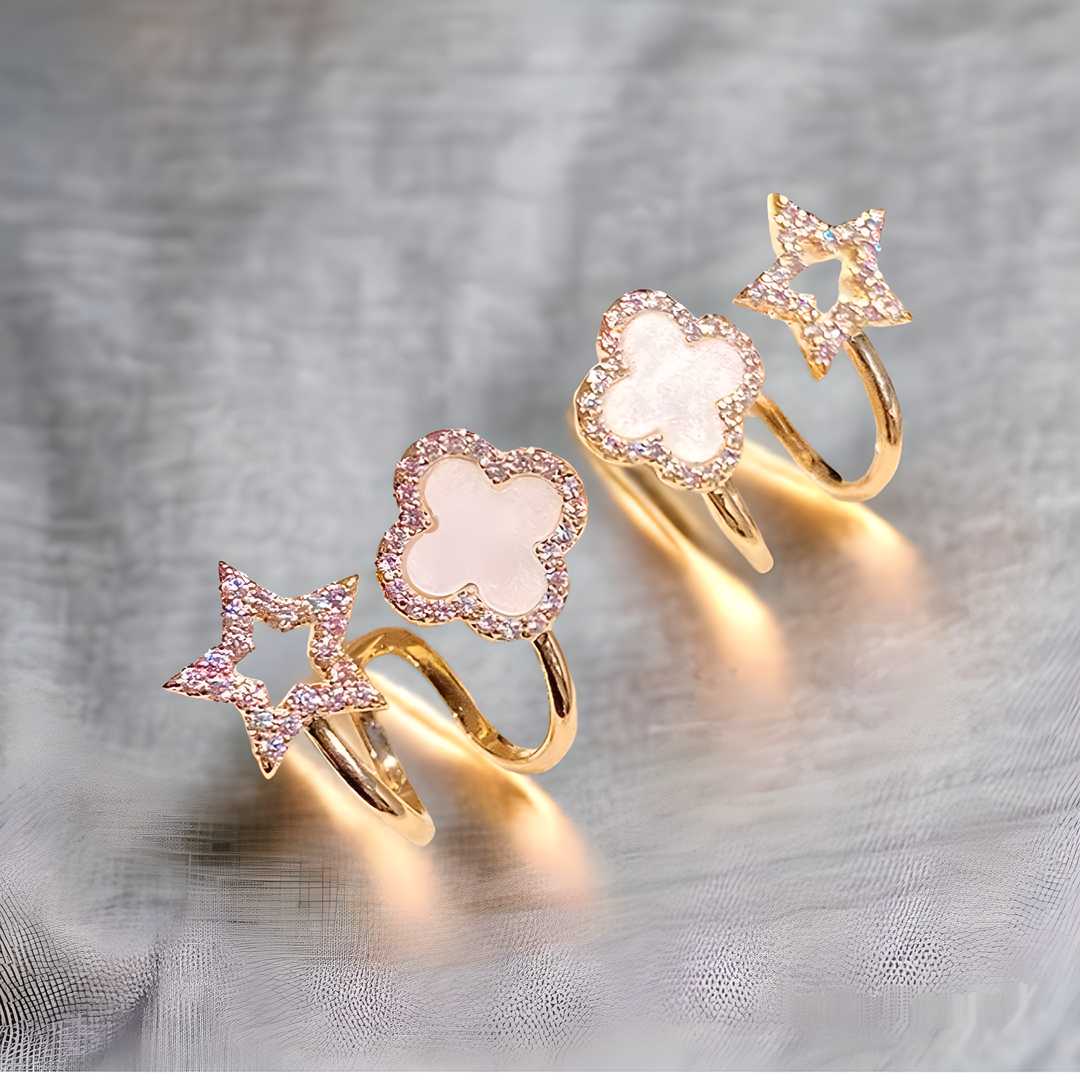 AVR JEWELS Korean Fashion Vibrato live four leaf Clover Earrings 65a027-52
