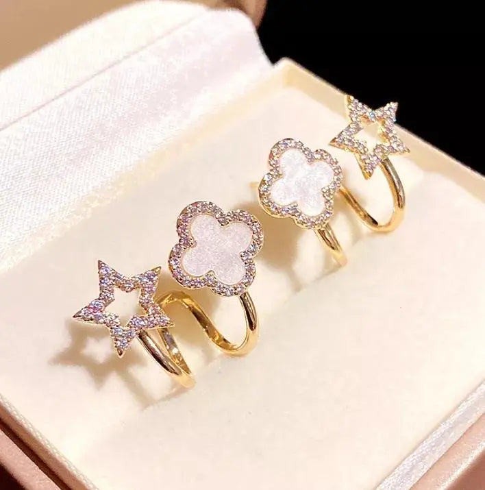 AVR JEWELS Korean Fashion Vibrato live four leaf Clover Earrings 65a027-52