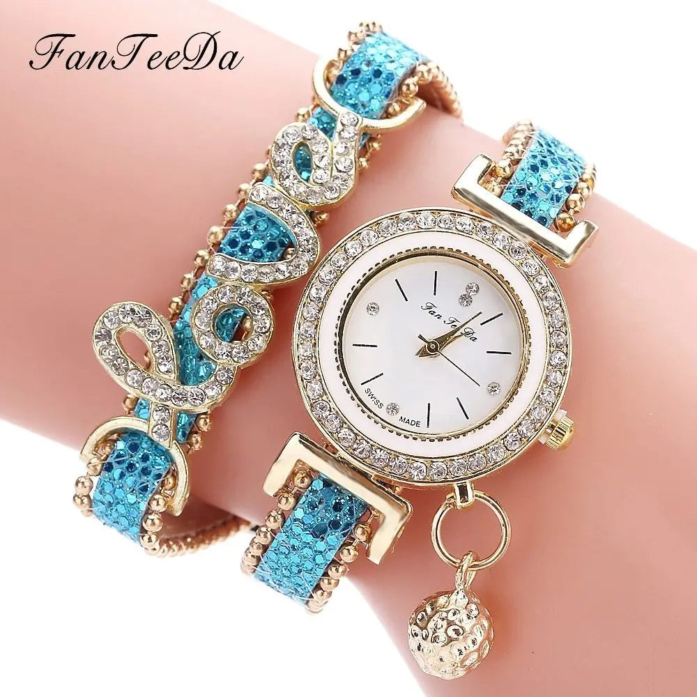 FanTeeDa Brand Women Bracelet Watches Ladies Watch Rhinestones Clock Womens Fashion Dress Wristwatch Relogio Feminino Gift Zunara Fashions