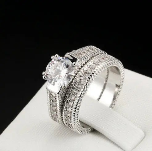 Hot European and American engagement rings diamond sets ring jewelry Zunara Fashions