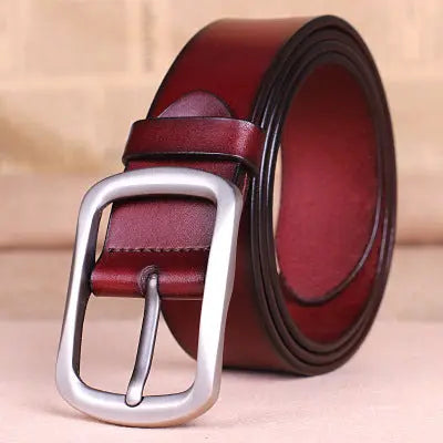 Leather belt buckle male pure leather belt young mens belt all-match middle-aged. Zunara Fashions