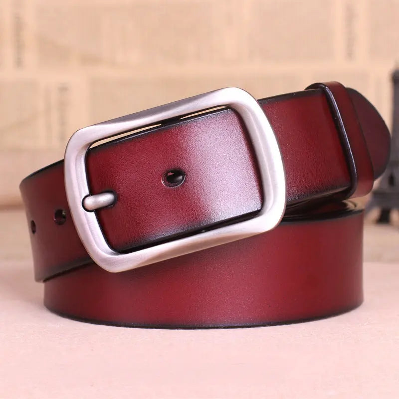 Leather belt buckle male pure leather belt young mens belt all-match middle-aged. Zunara Fashions