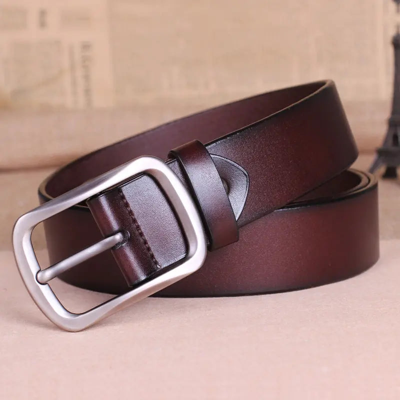 Leather belt buckle male pure leather belt young mens belt all-match middle-aged. Zunara Fashions