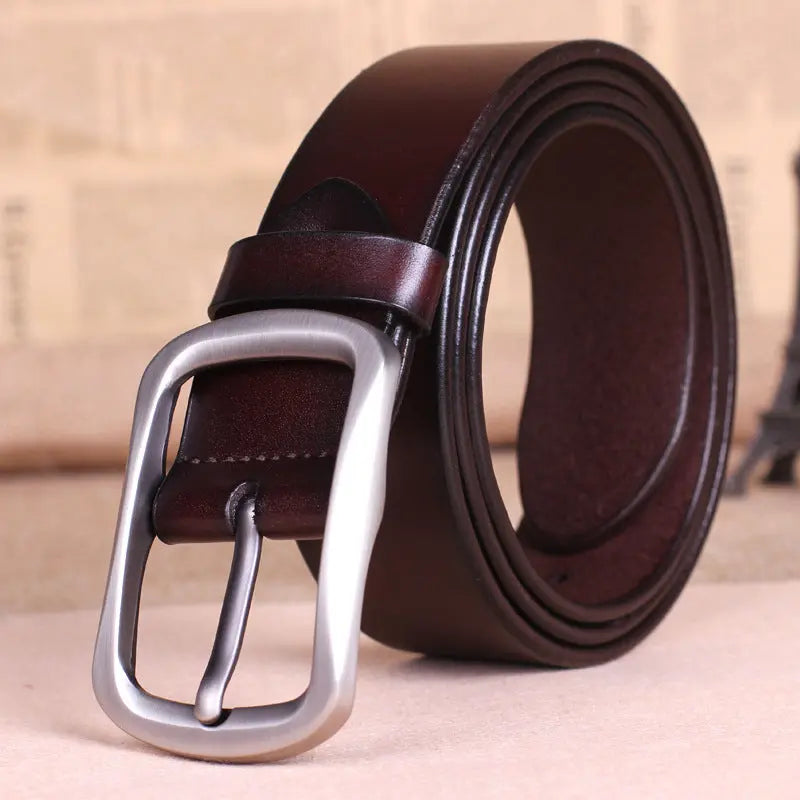 Leather belt buckle male pure leather belt young mens belt all-match middle-aged. Zunara Fashions