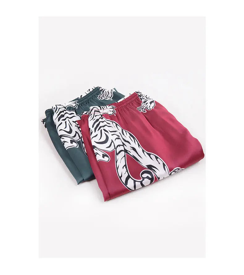 Men sleepwear Bottoms Silk Pajamas Print Long Sleep Pants Zunara Fashions