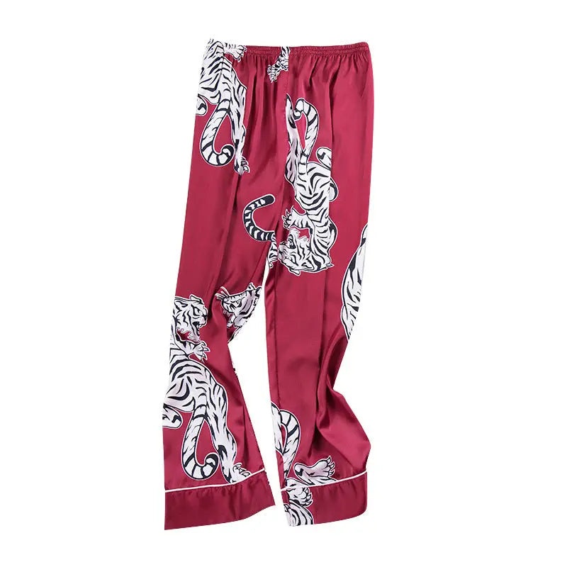 Men sleepwear Bottoms Silk Pajamas Print Long Sleep Pants Zunara Fashions