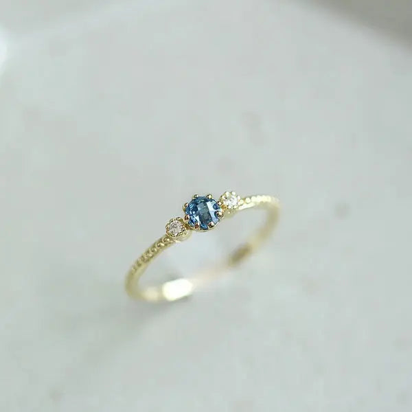 ROMAD Ocean Blue Rhinestone Rings Women Size 105 Gold Silver Finger Rings for Wedding Engagement Simple Bohemian Rings Zunara Fashions