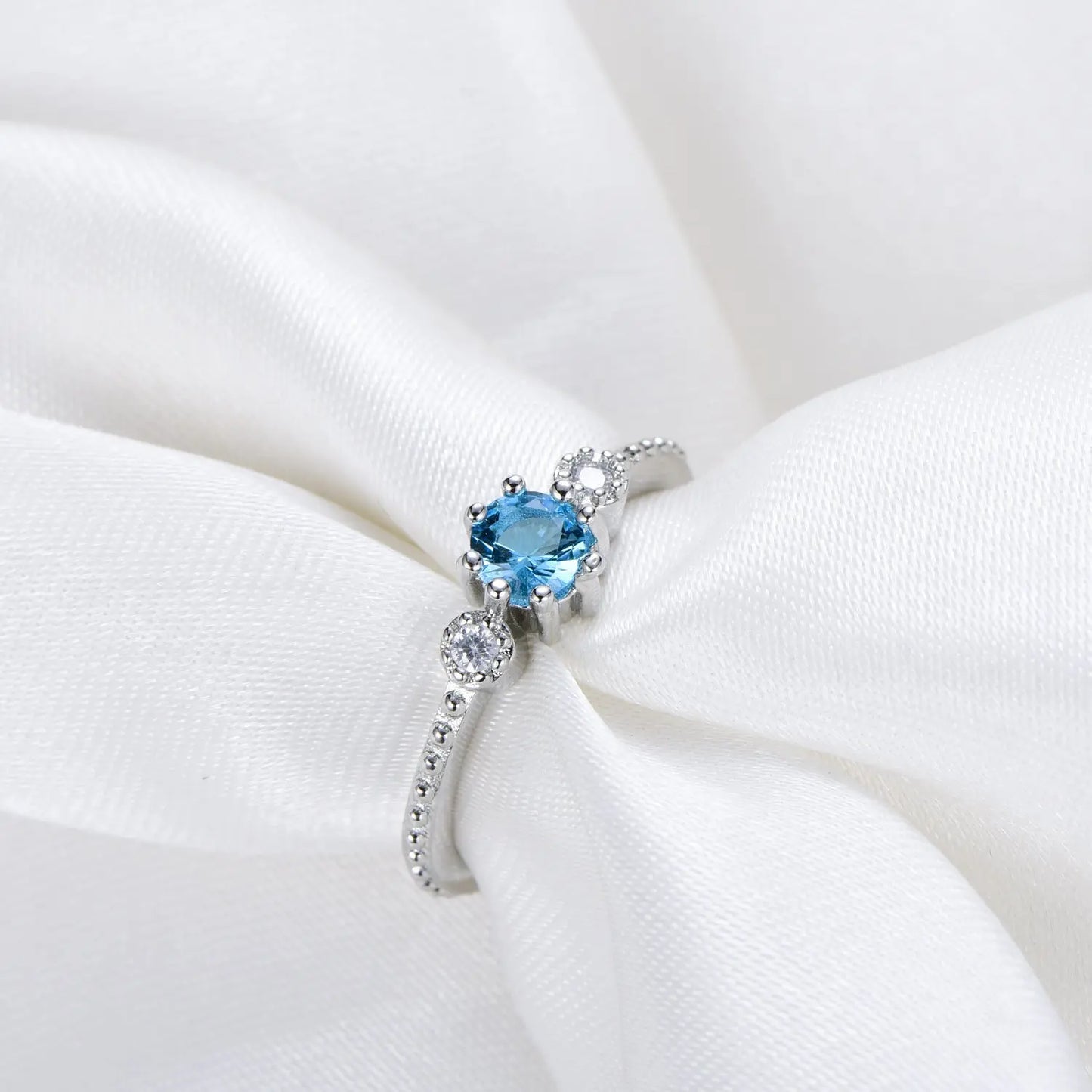 ROMAD Ocean Blue Rhinestone Rings Women Size 105 Gold Silver Finger Rings for Wedding Engagement Simple Bohemian Rings Zunara Fashions