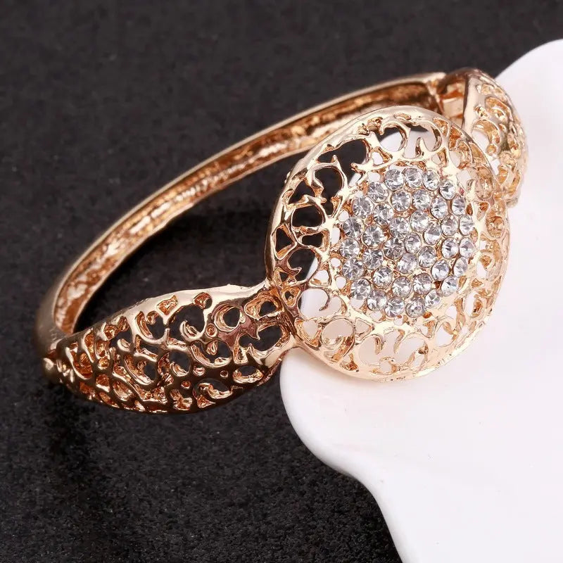 Women Cate Gold Bridal Jewelry Sets Rhinestone Pendan Zunara Fashions